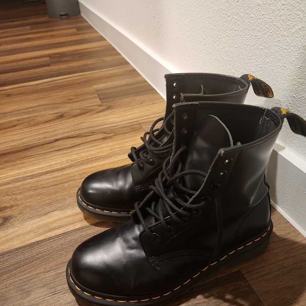 Dr. Martens Black Leather Combat Boots